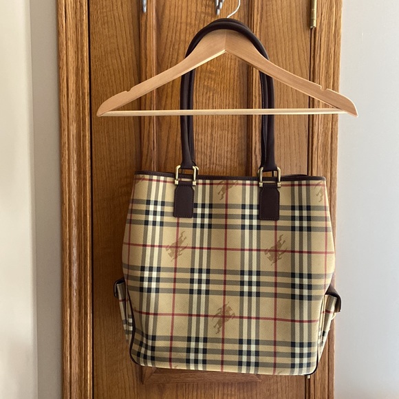 authentic burberry haymarket tote / shoulder bag - Picture 2 of 16